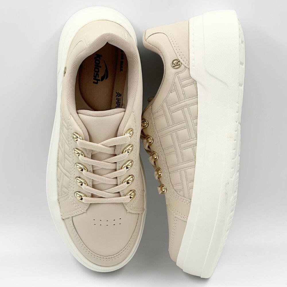 Tênis Kolosh Casual Flatform com Cadarço Feminino Tule 4