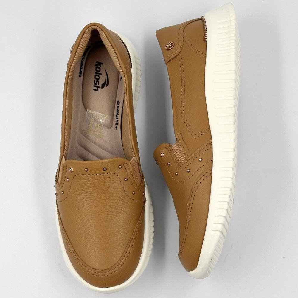 Tênis Kolosh Slip Casual Feminino Marrom 4