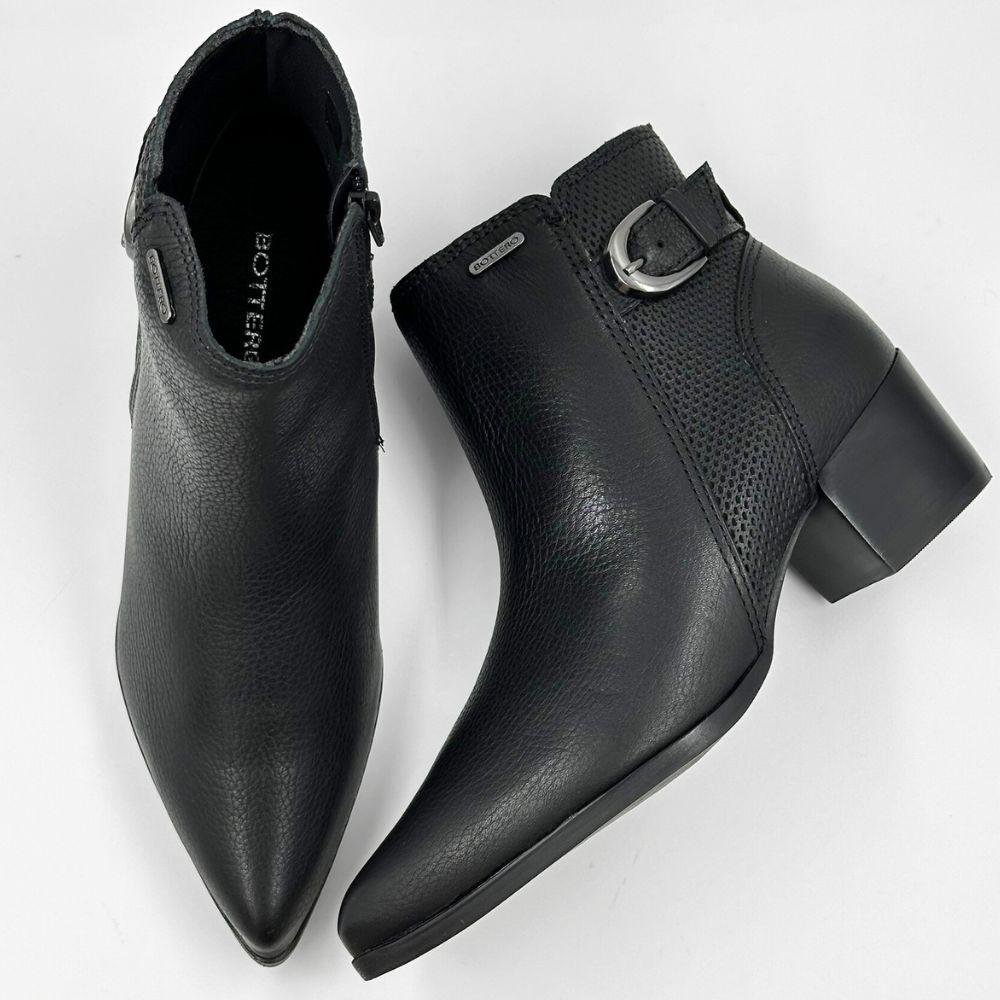 Bota Bottero Cano Curto Salto Médio Feminina Preto 4