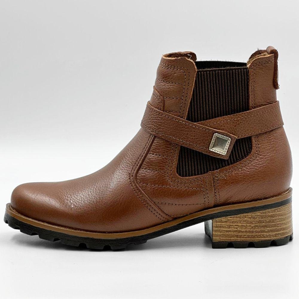 Bota Pegada Cano Curto Salto Bloco Baixo Feminina