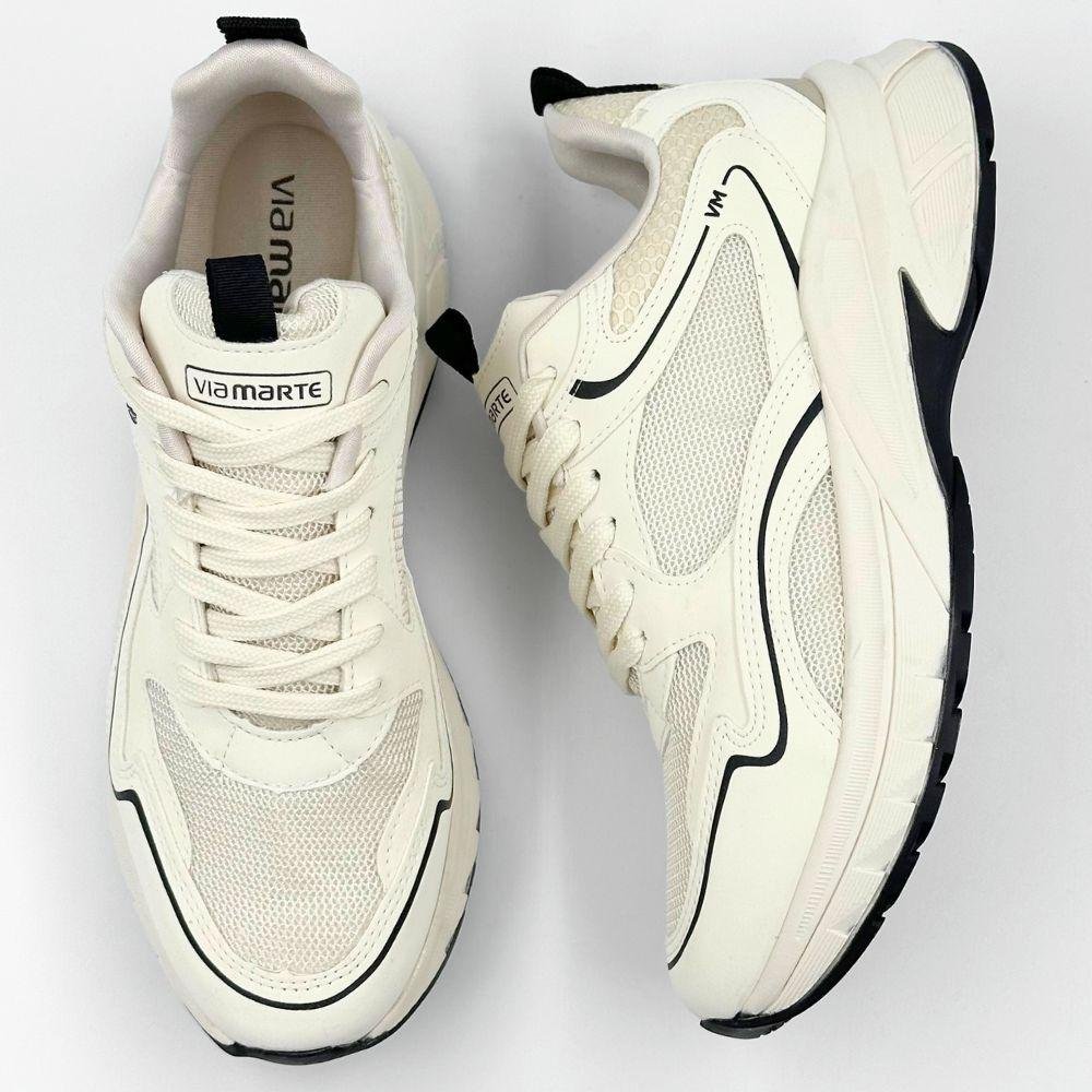 Tênis Via Marte Casual Flatform com Cadarço Feminino Marfim/Pinoli/Ginger 4