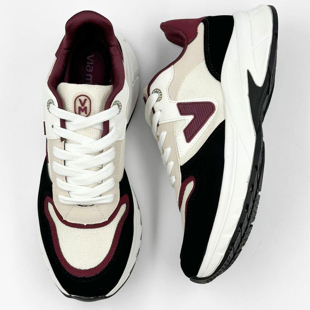 Tênis Via Marte Flatform com Cadarço Feminino Preto/Milk/Malbec 4