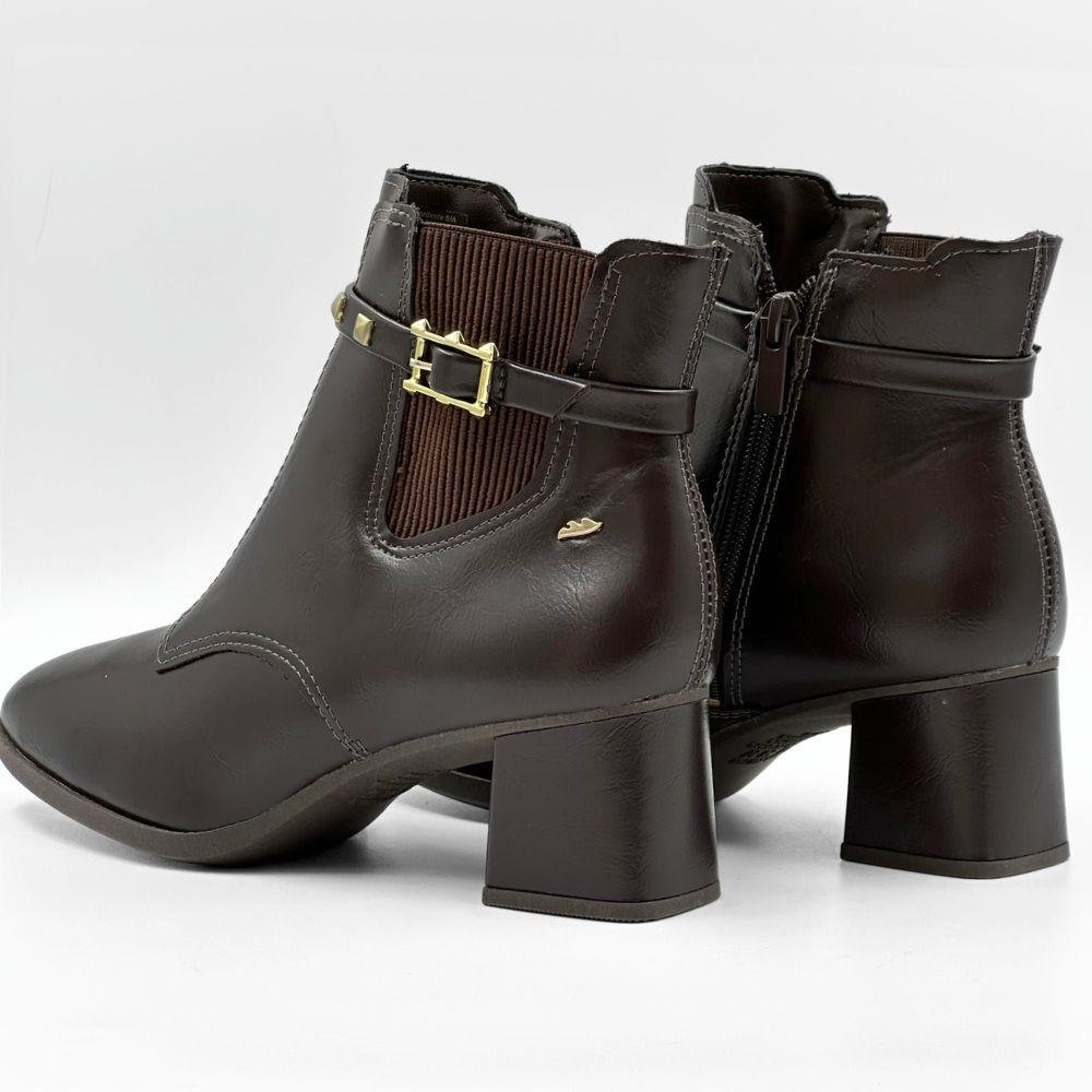 Bota Dakota Cano Curto Salto Médio Feminina Marrom Escuro 3