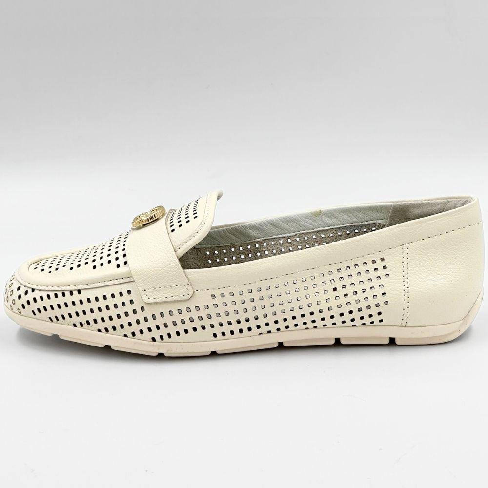 Sapato Comfortflex Mocassim Feminino Off White