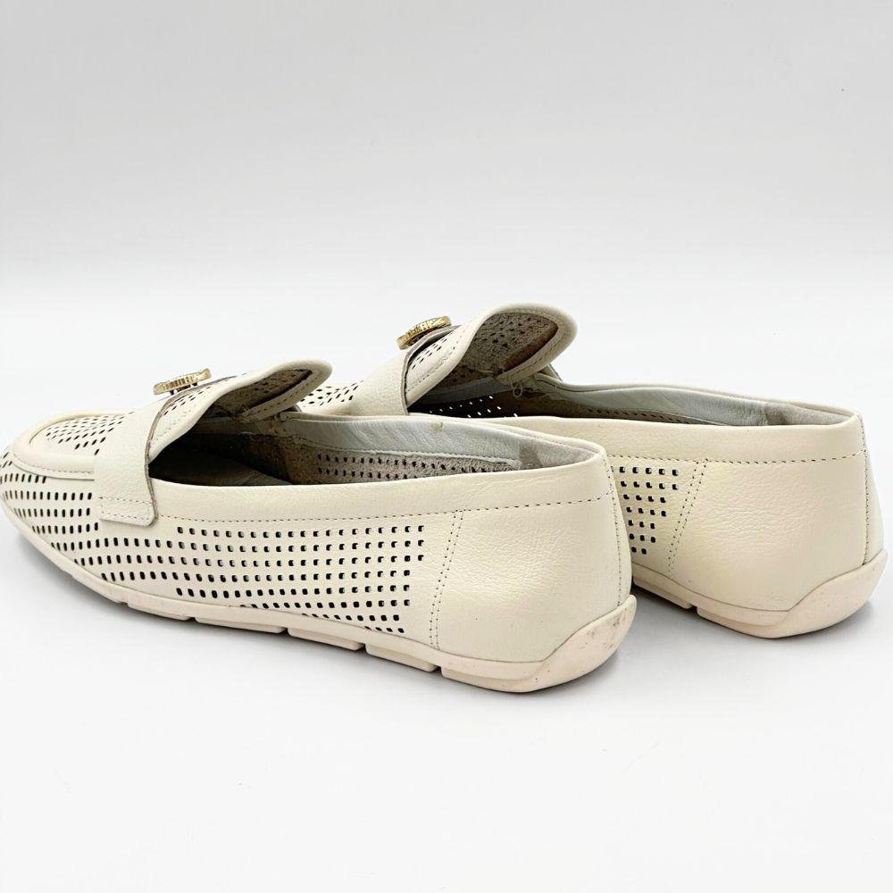 Sapato Comfortflex Mocassim Feminino Off White 3