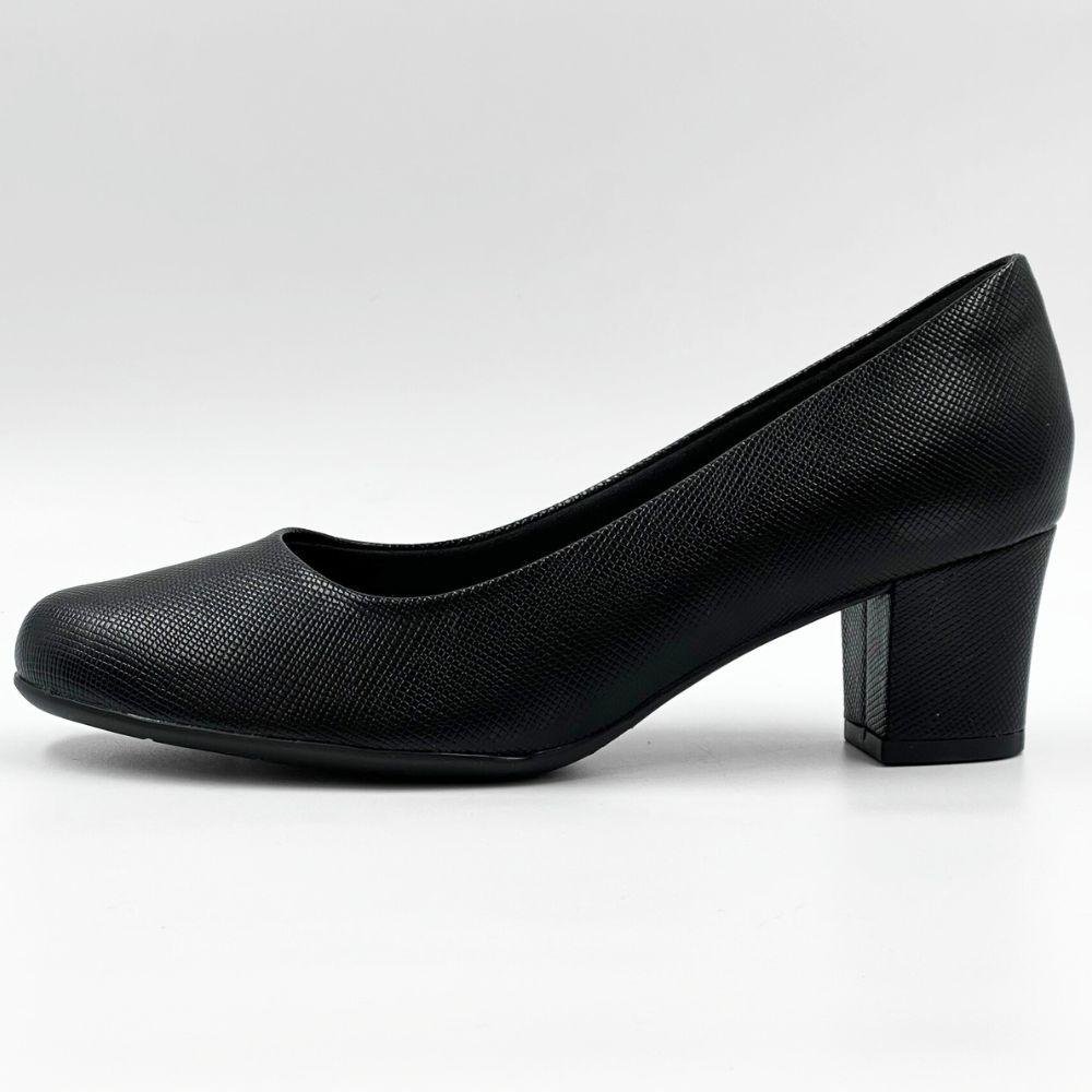 Sapato Piccadilly Salto Médio Bico Redondo Feminino Preto 1