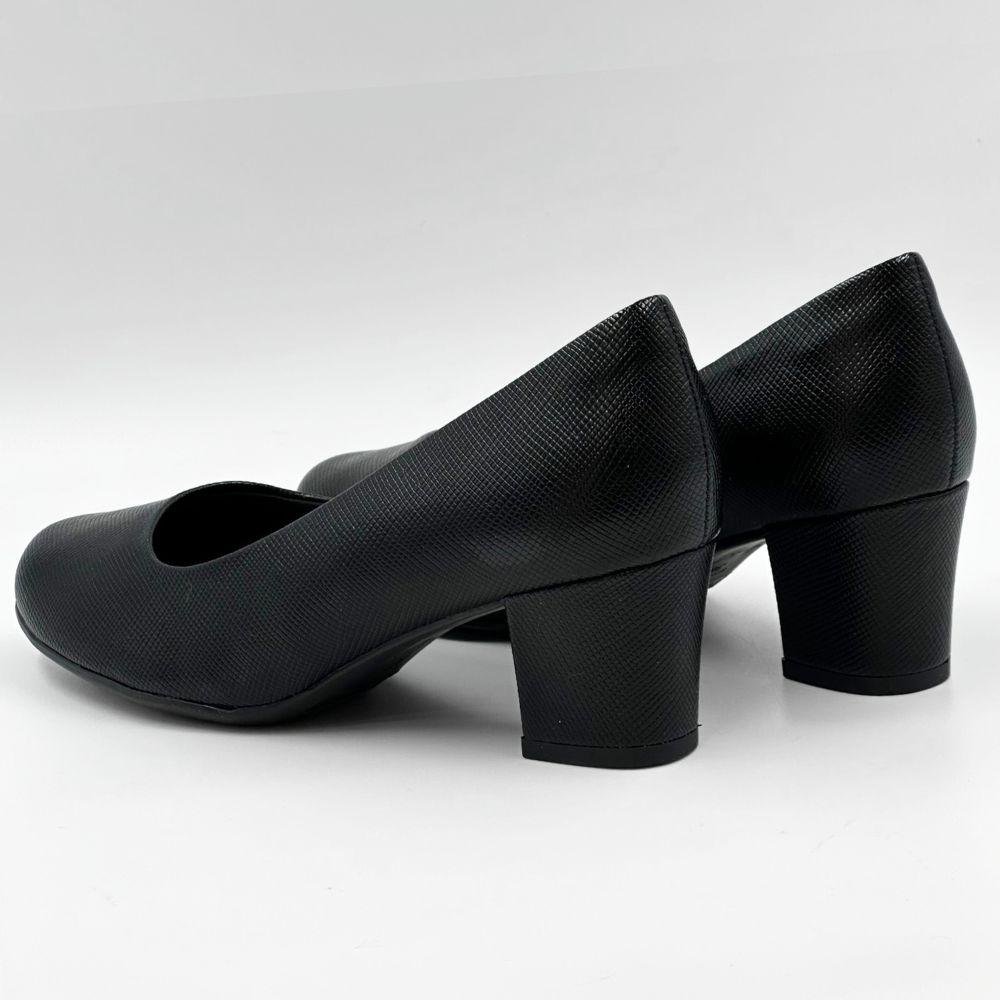 Sapato Piccadilly Salto Médio Bico Redondo Feminino Preto 3
