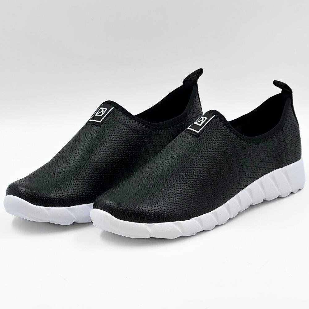 Tênis Piccadilly Casual Slip Feminino Preto/Branco 2