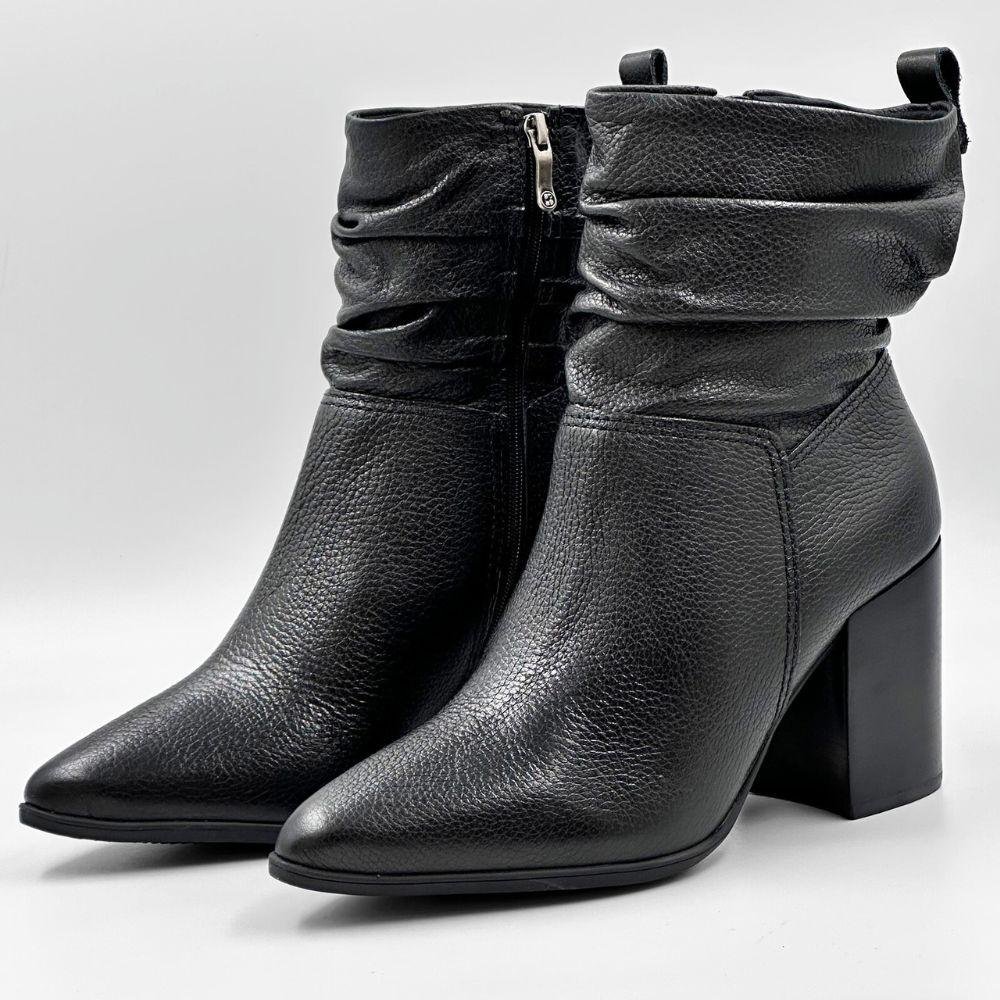 Bota Bottero Cano Curto Salto Alto Feminina Preto 2