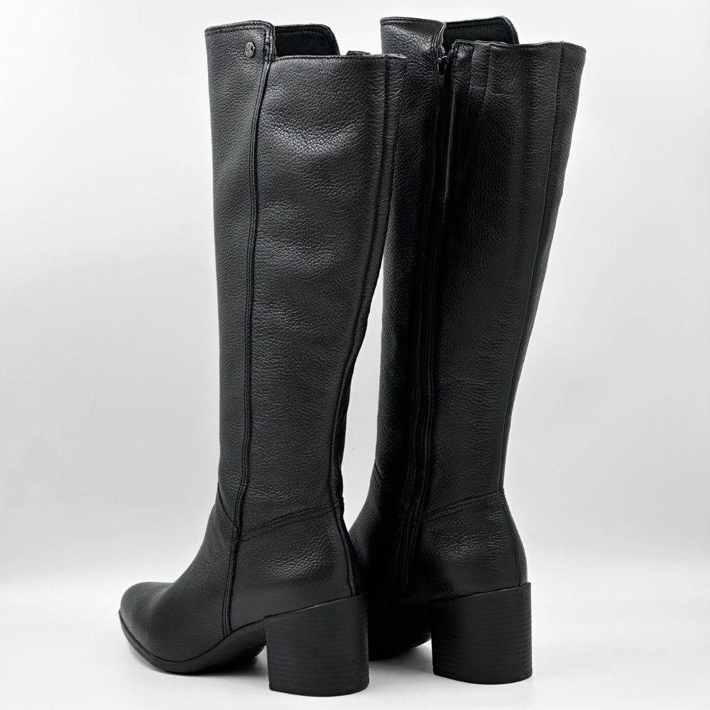 Bota Bottero Cano Alto Salto Bloco Médio Feminina Preto 3