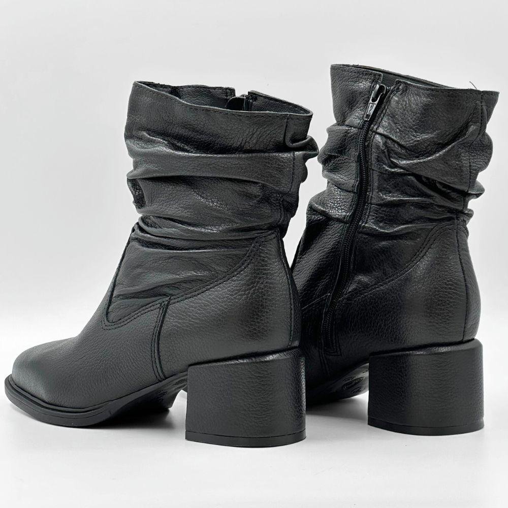 Bota Bottero Cano Curto Salto Bloco Médio Feminina Preto 3