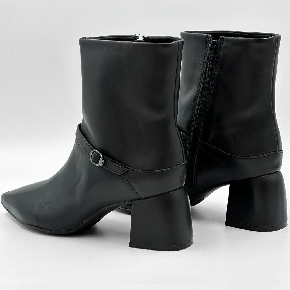 Bota Bottero Cano Curto Salto Bloco Médio Feminina Preto 4