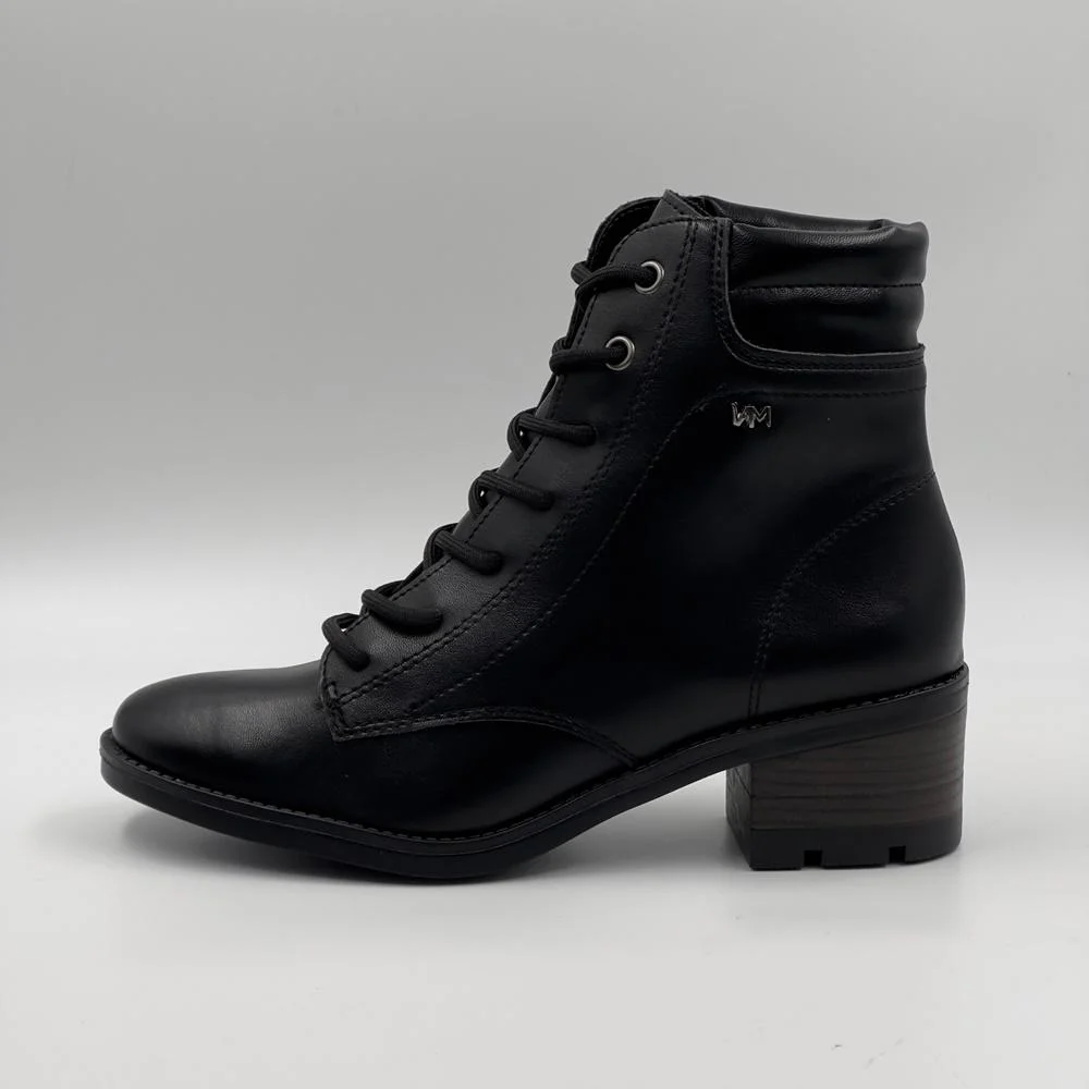 Coturno Via Marte Tratorado Salto Médio Feminino Preto 2