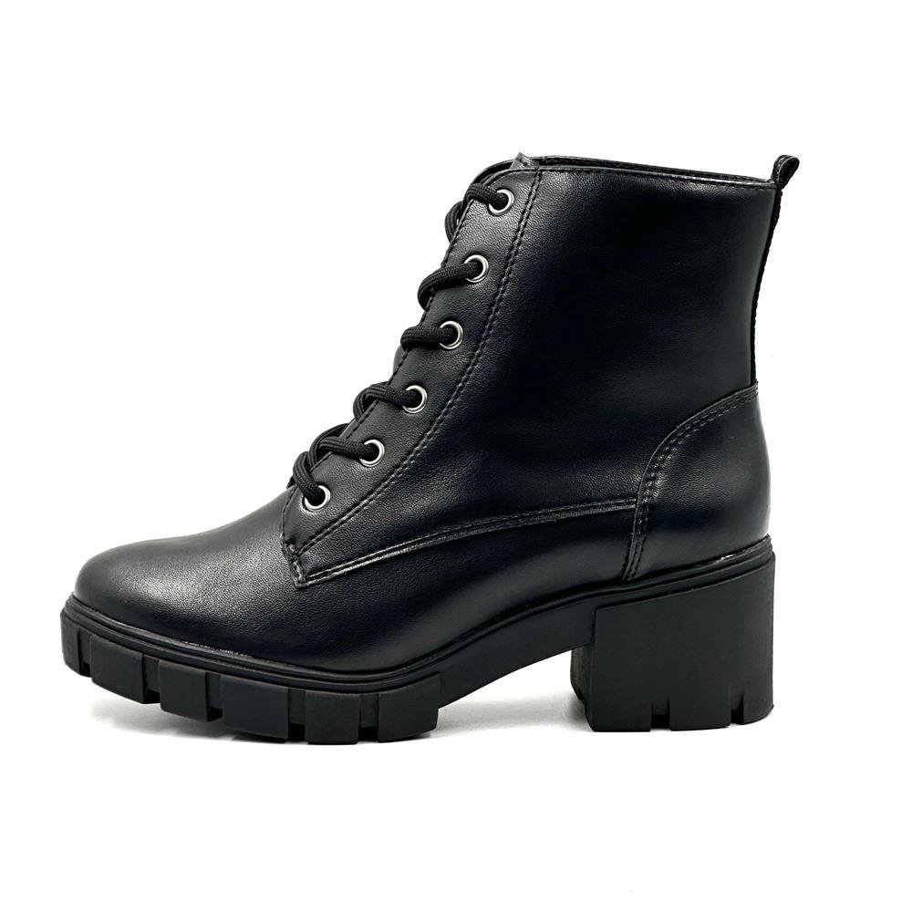 Coturno Via Marte Tratorado Salto Médio Feminino Preto 2