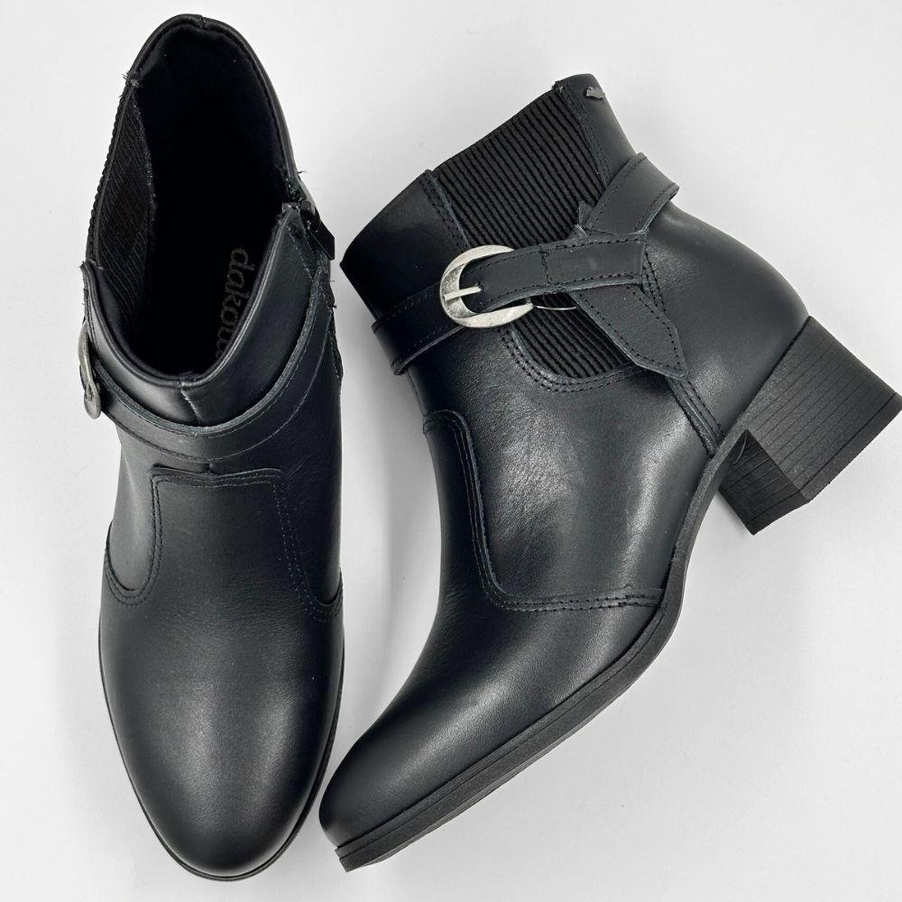 Bota Dakota Cano Curto Salto Bloco Feminina Preto 4