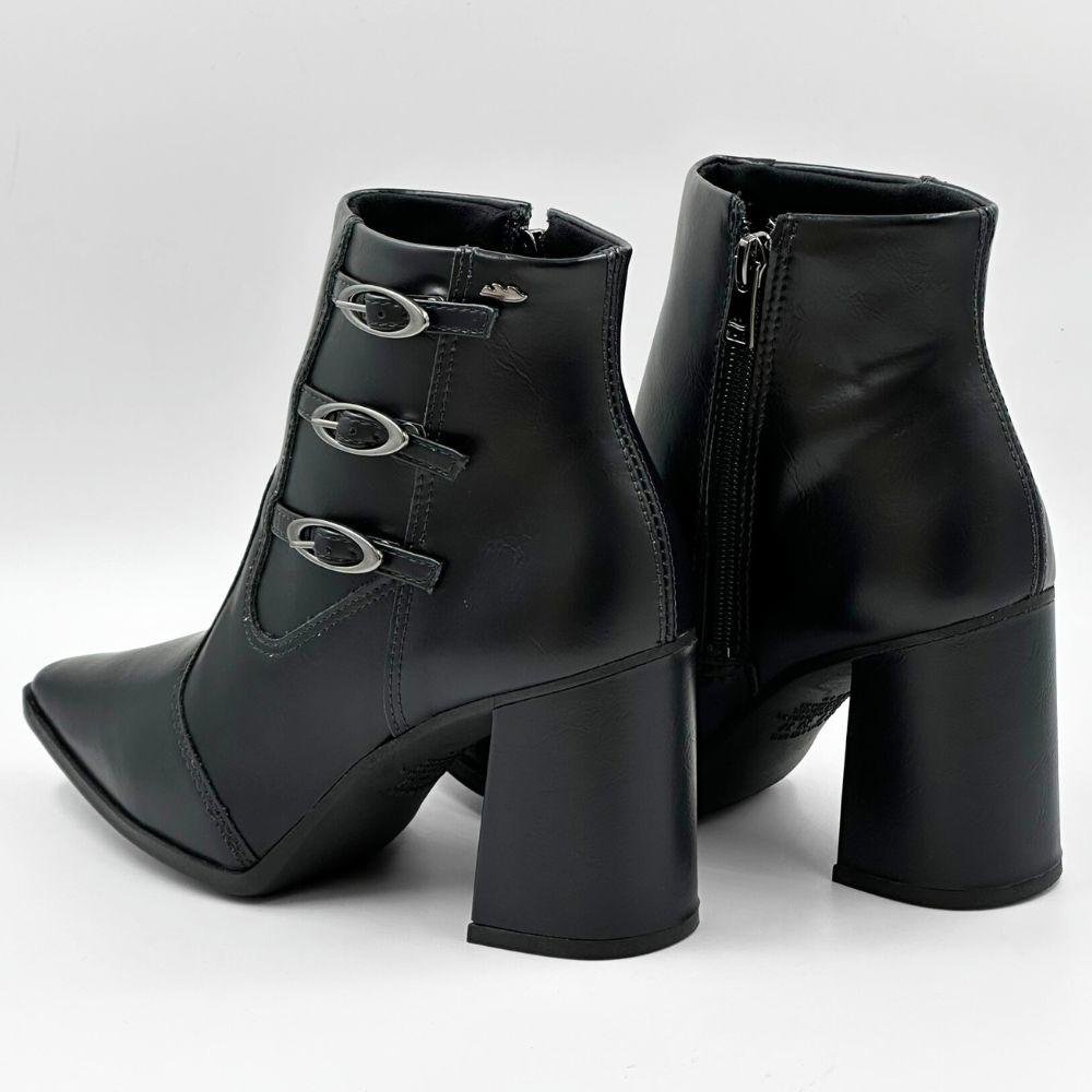 Bota Dakota Cano Curto Salto Bloco Alto Feminina Preto 4