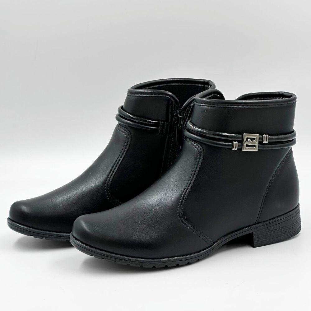 Bota Dakota Salto Baixo Cano Curto Feminina Preto 2