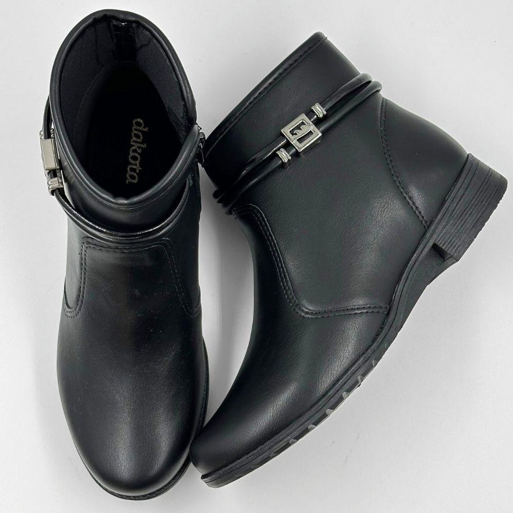 Bota Dakota Salto Baixo Cano Curto Feminina Preto 4
