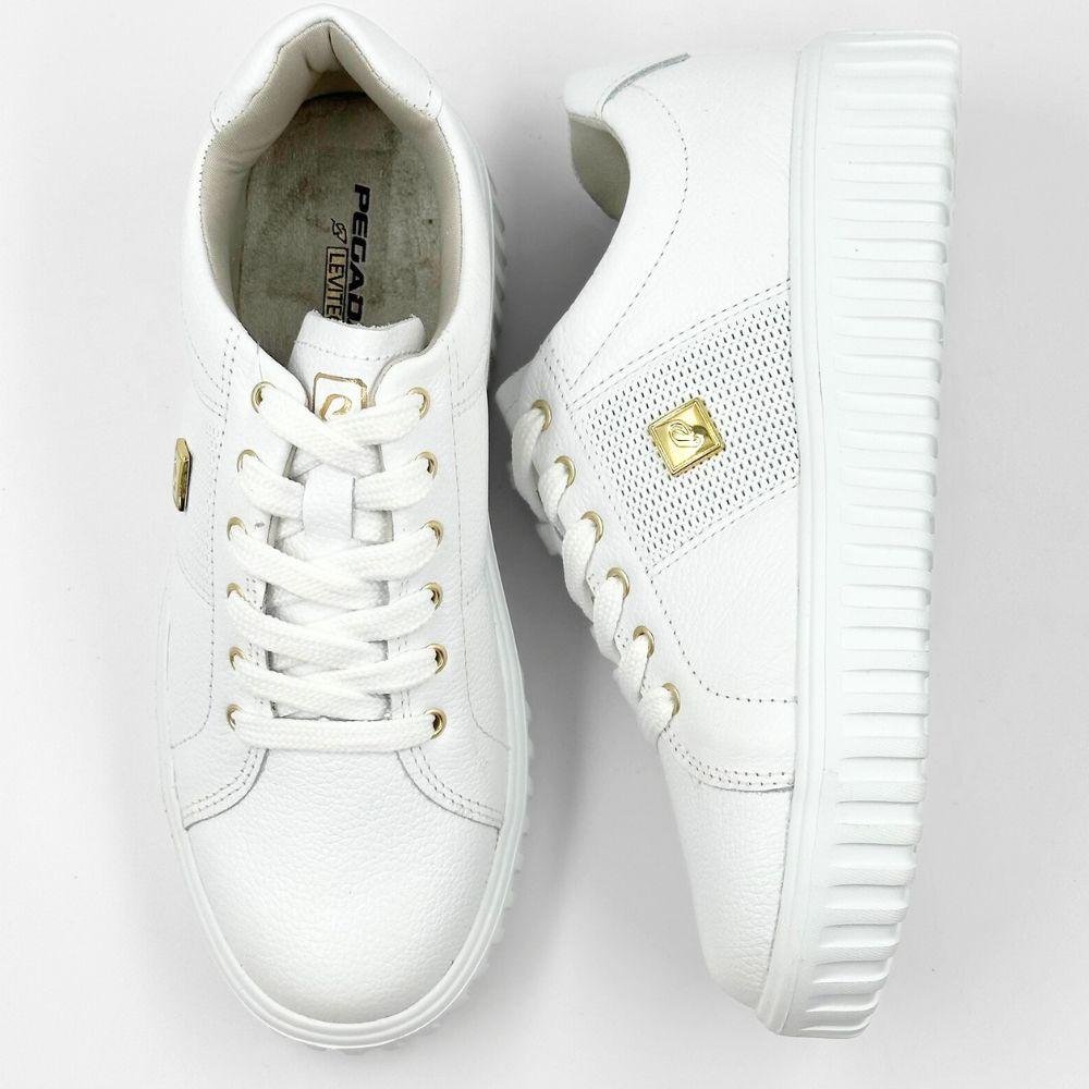 Tênis Pegada Flatform Casual com Cadarço Feminino Branco 4