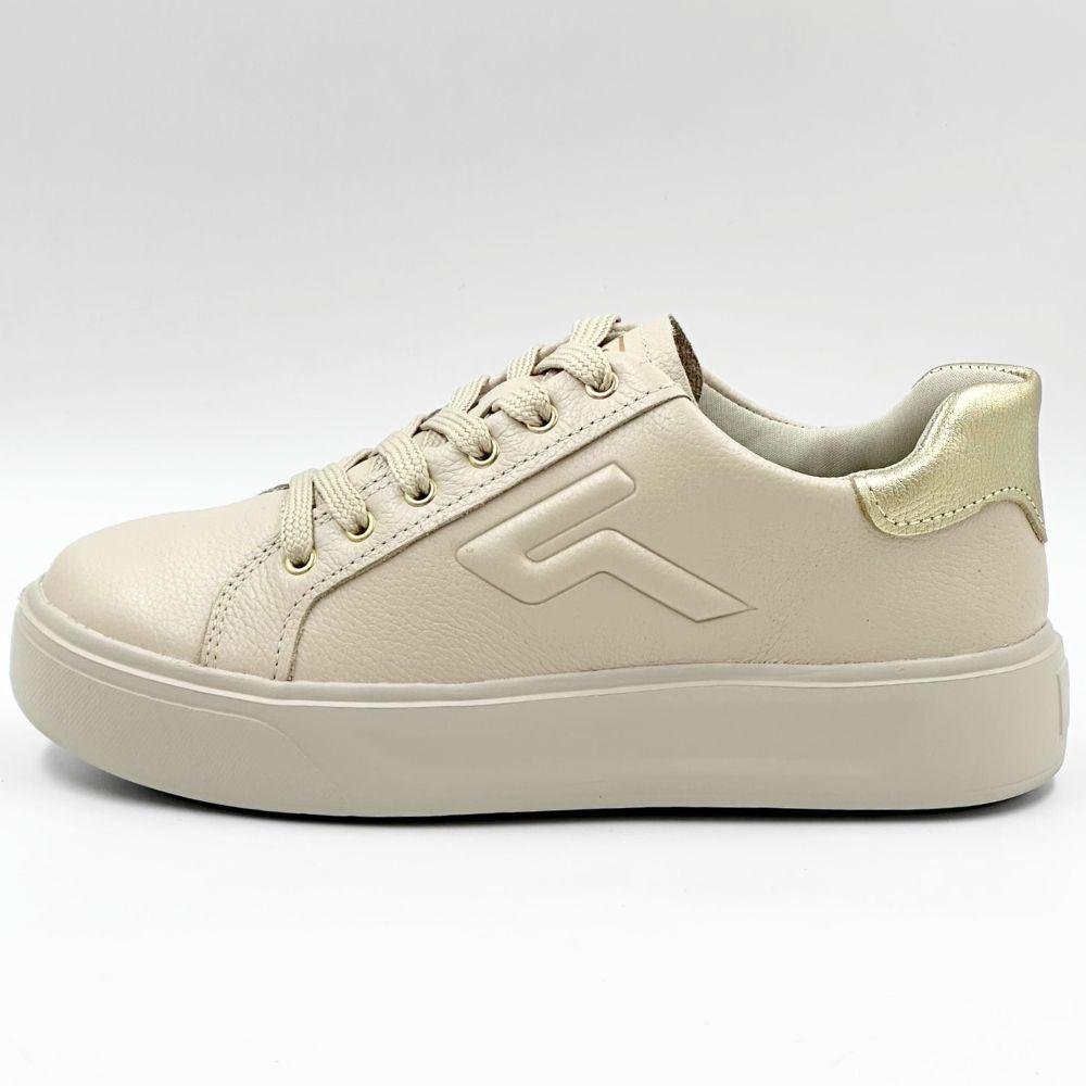 Tênis Pegada Casual Flatform com Cadarço Pegada Bege 1