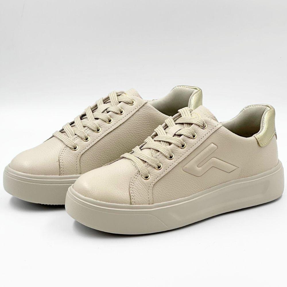 Tênis Pegada Casual Flatform com Cadarço Pegada Bege 2