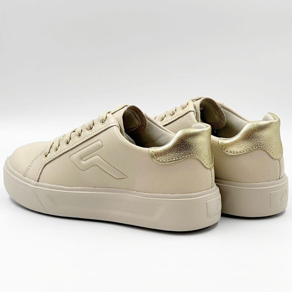 Tênis Pegada Casual Flatform com Cadarço Pegada Bege 3