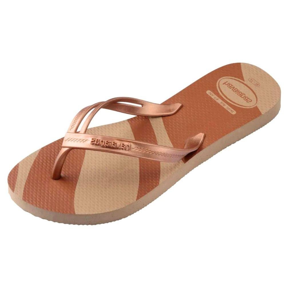 Chinelo Havaianas Tira Elegance Print Feminino Rose Gold 3