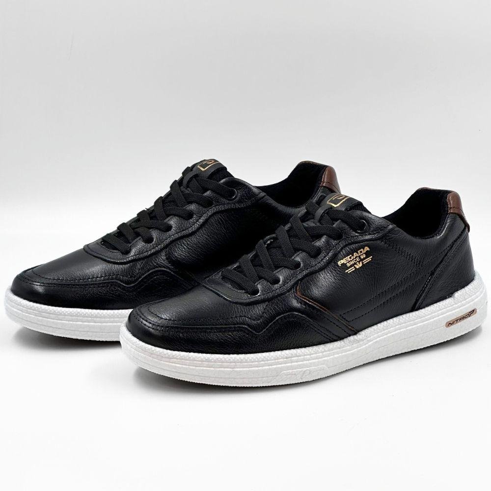Sapatênis Pegada Casual com Cadarço Elástico Masculino Preto/Conhaque 2