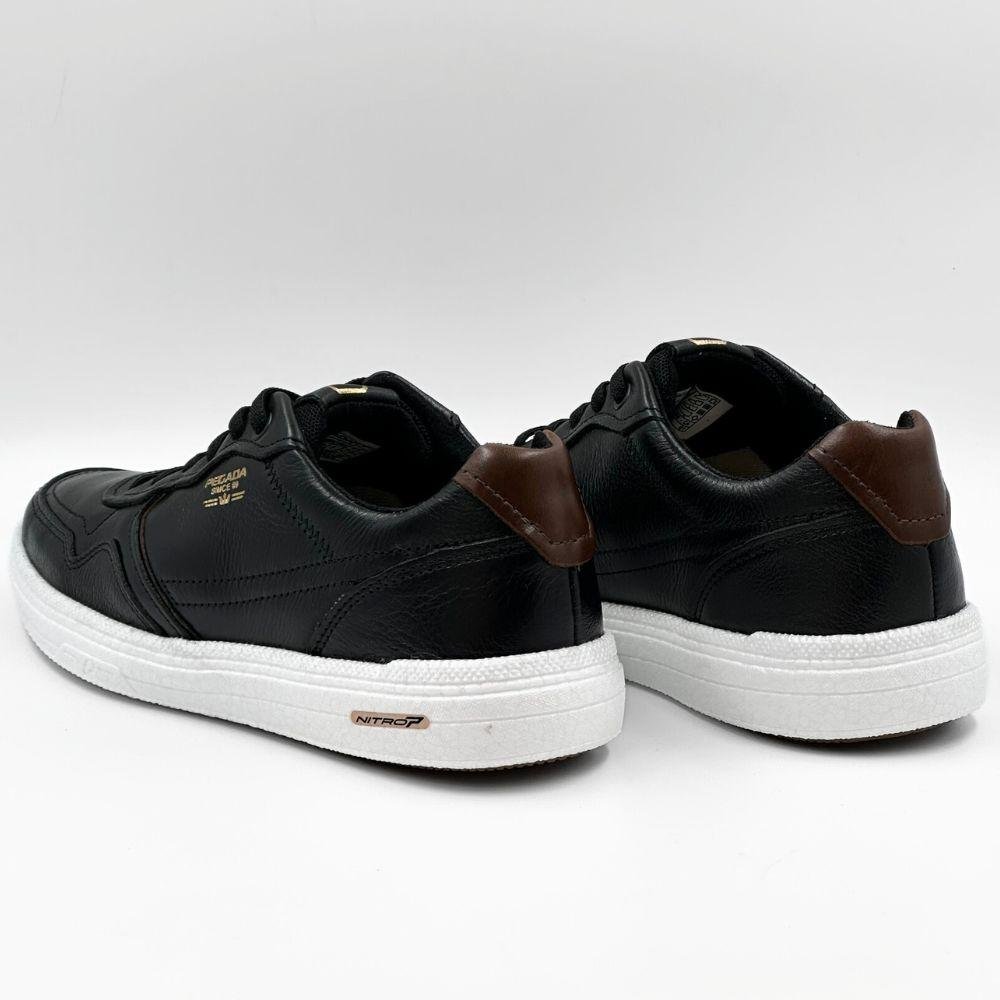 Sapatênis Pegada Casual com Cadarço Elástico Masculino Preto/Conhaque 3