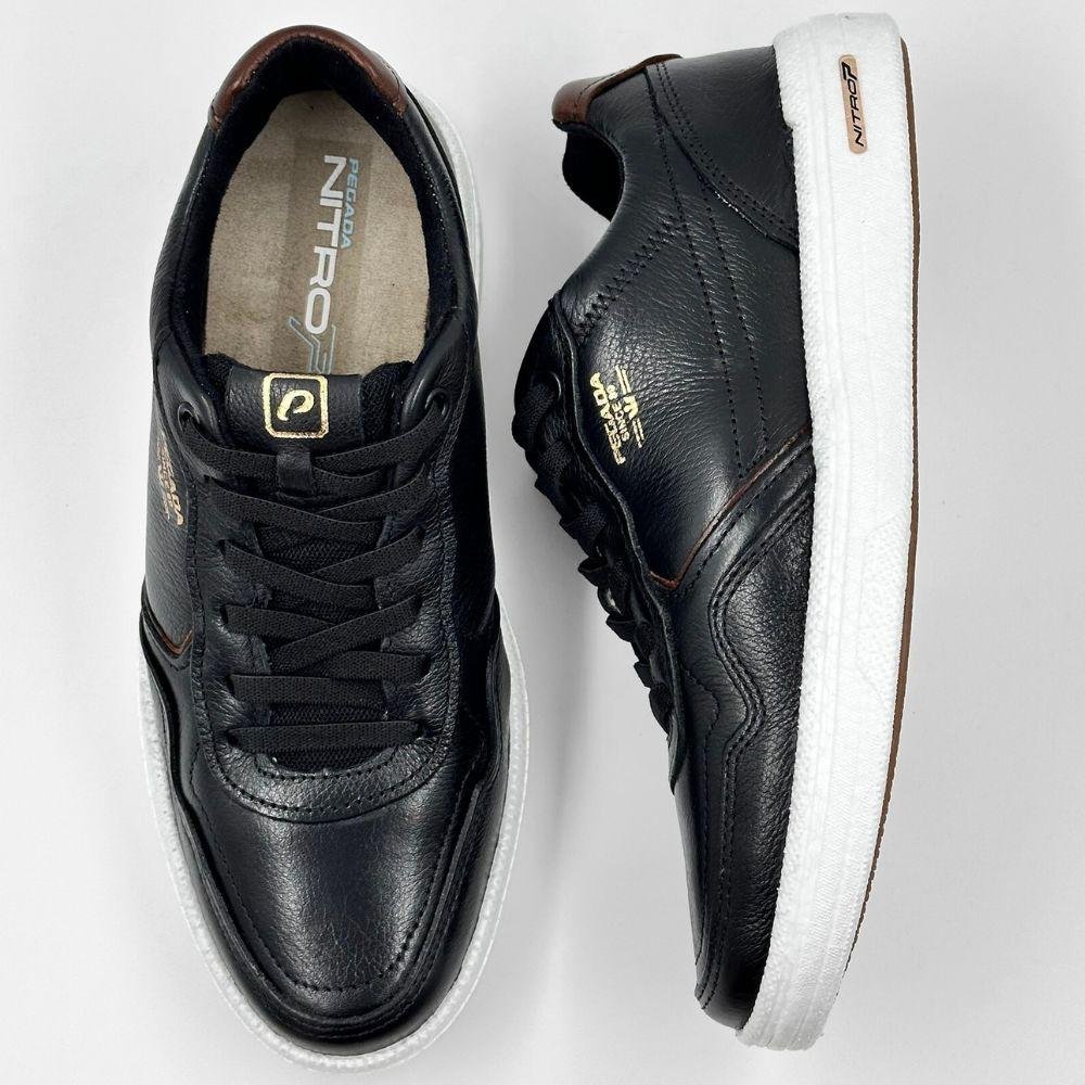 Sapatênis Pegada Casual com Cadarço Elástico Masculino Preto/Conhaque 4
