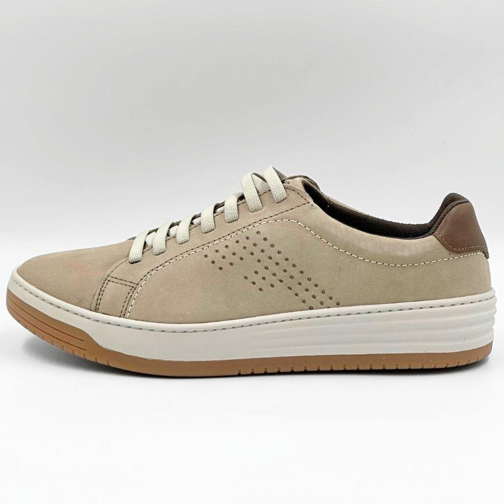 Sapatênis Freeway Nobuck com Cadarço Elástico Masculino Bege 1