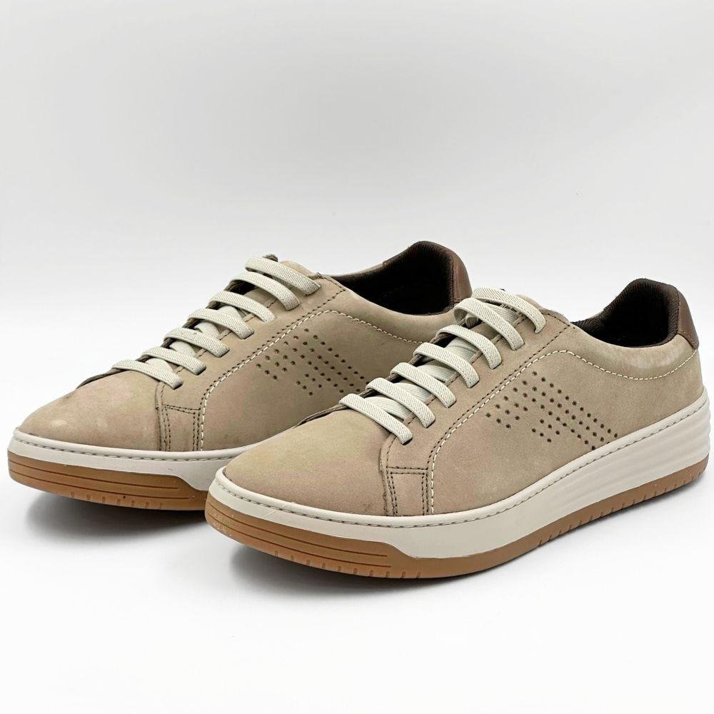 Sapatênis Freeway Nobuck com Cadarço Elástico Masculino Bege 2