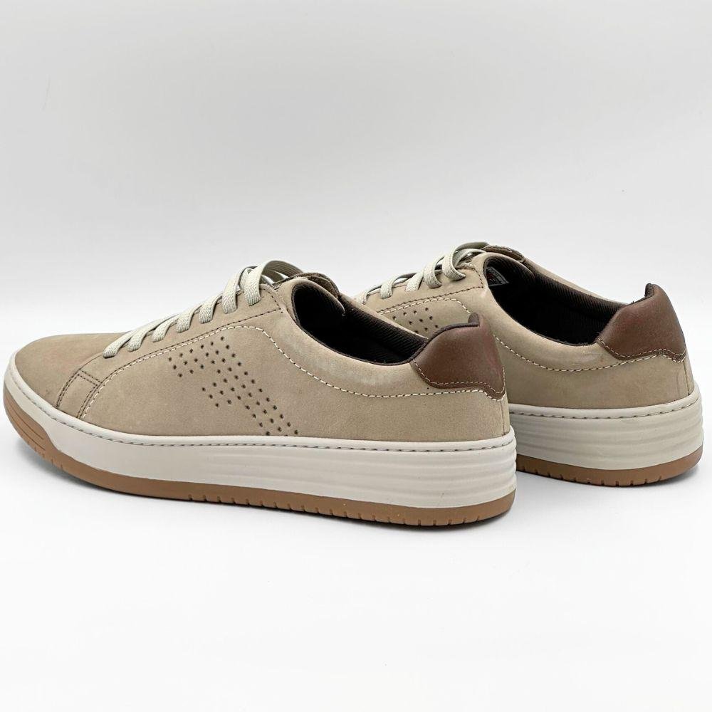 Sapatênis Freeway Nobuck com Cadarço Elástico Masculino Bege 3