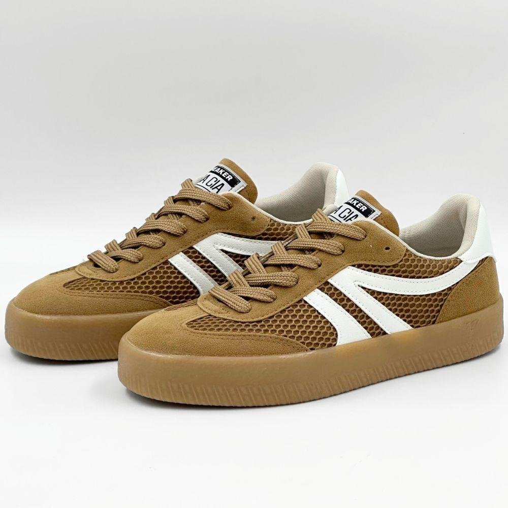 Tênis Sua Cia Casual Flatform com Cadarço Feminino Ambar/Branco 2