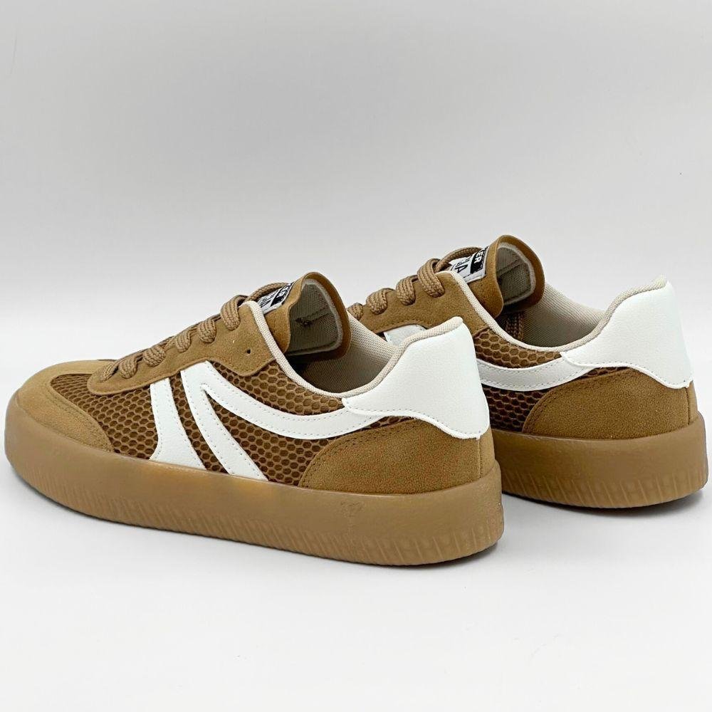 Tênis Sua Cia Casual Flatform com Cadarço Feminino Ambar/Branco 3