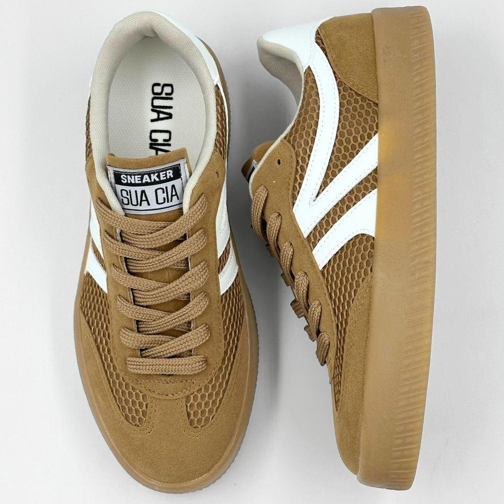 Tênis Sua Cia Casual Flatform com Cadarço Feminino Ambar/Branco 4