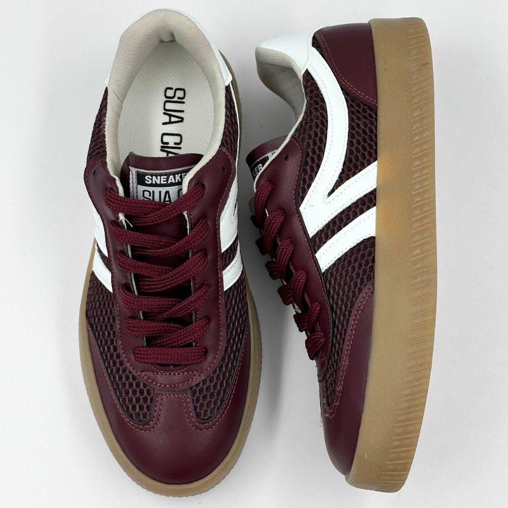 Tênis Sua Cia Flatform Casual em Napa Feminino Marrom/Branco 4