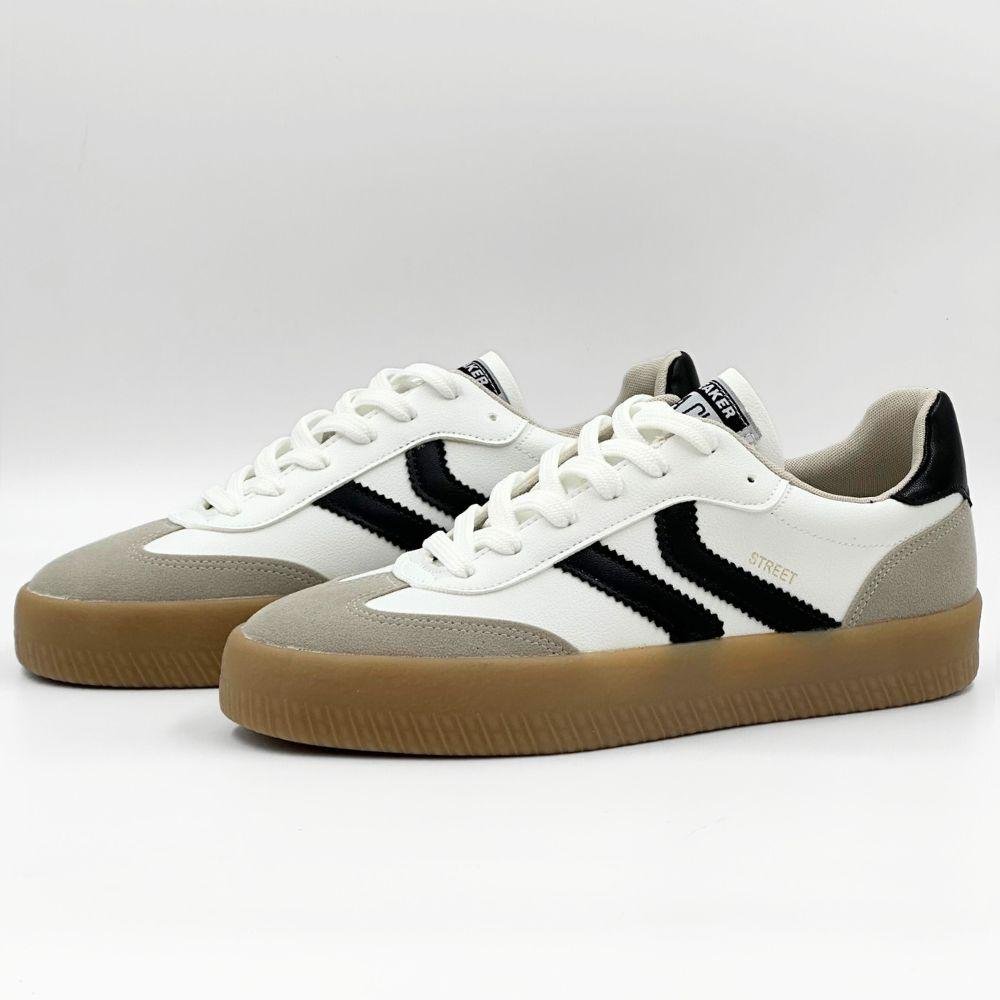 Tênis Sua Cia Flatform Casual em Napa Feminino Branco/Cinza/Preto 2