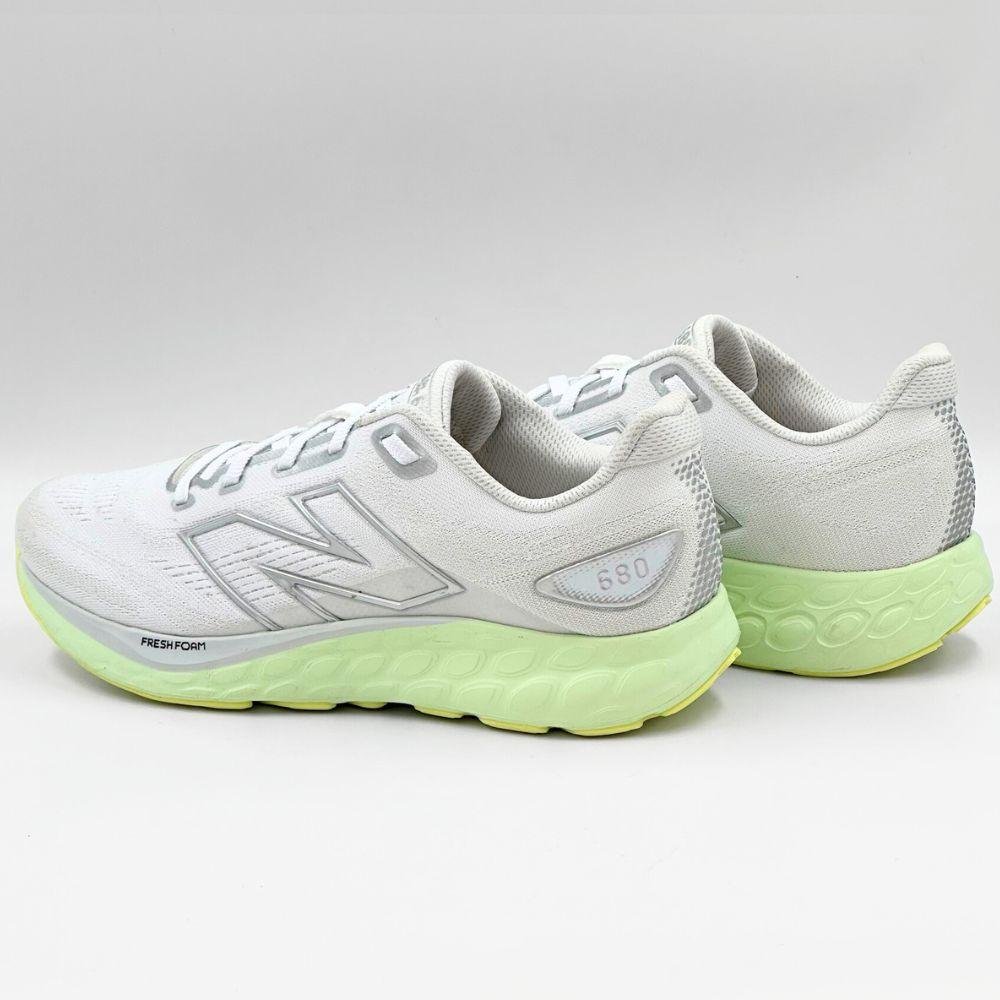 Tênis New Balance Esportivo W680 com Cadarço Feminino Branco/Verde Claro 3