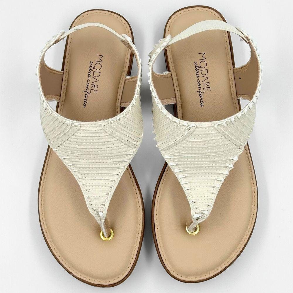 Sandália Modare Rasteira com Tira Larga Feminina Branco 4