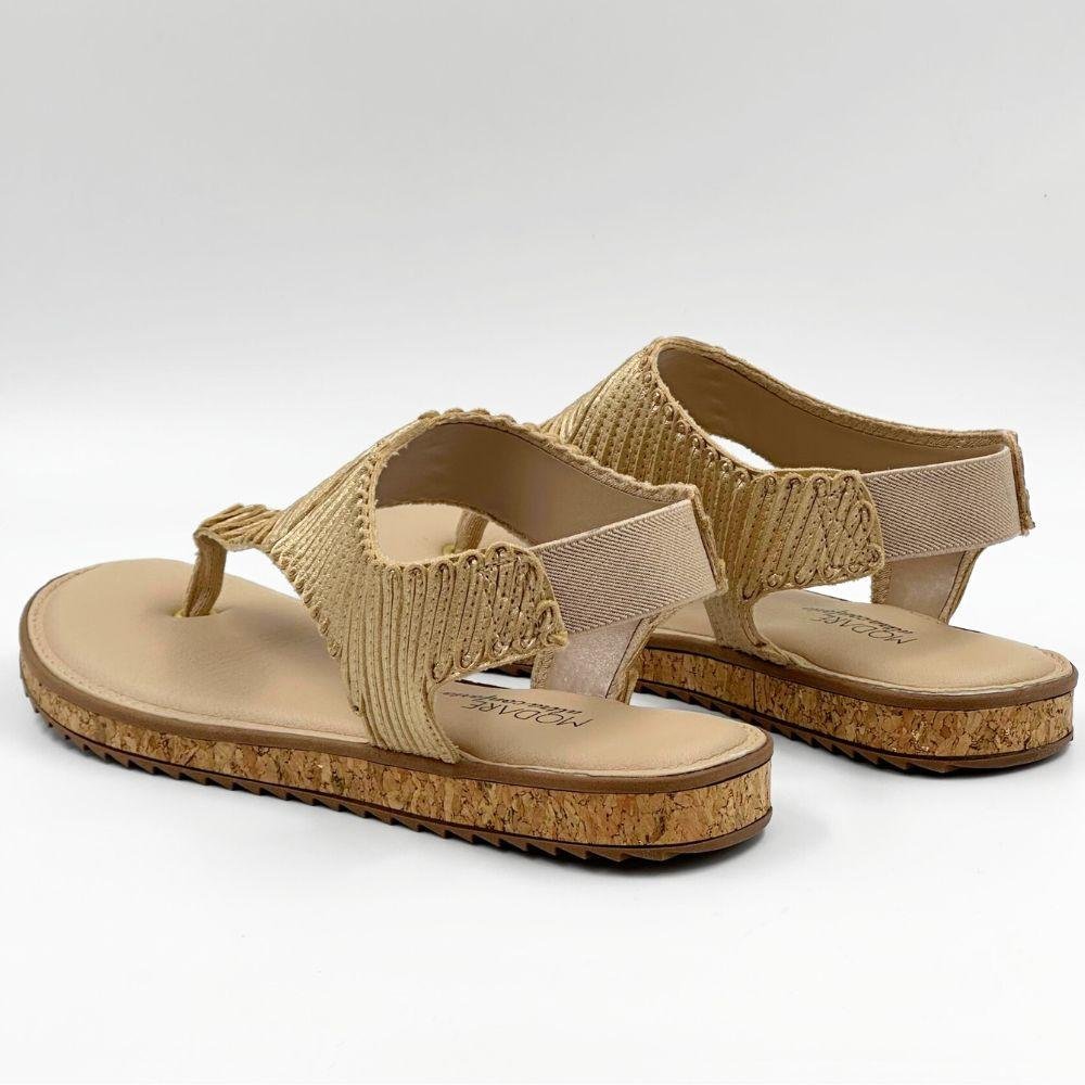 Sandália Modare Rasteira Metalizada com Tira Larga Feminina 3