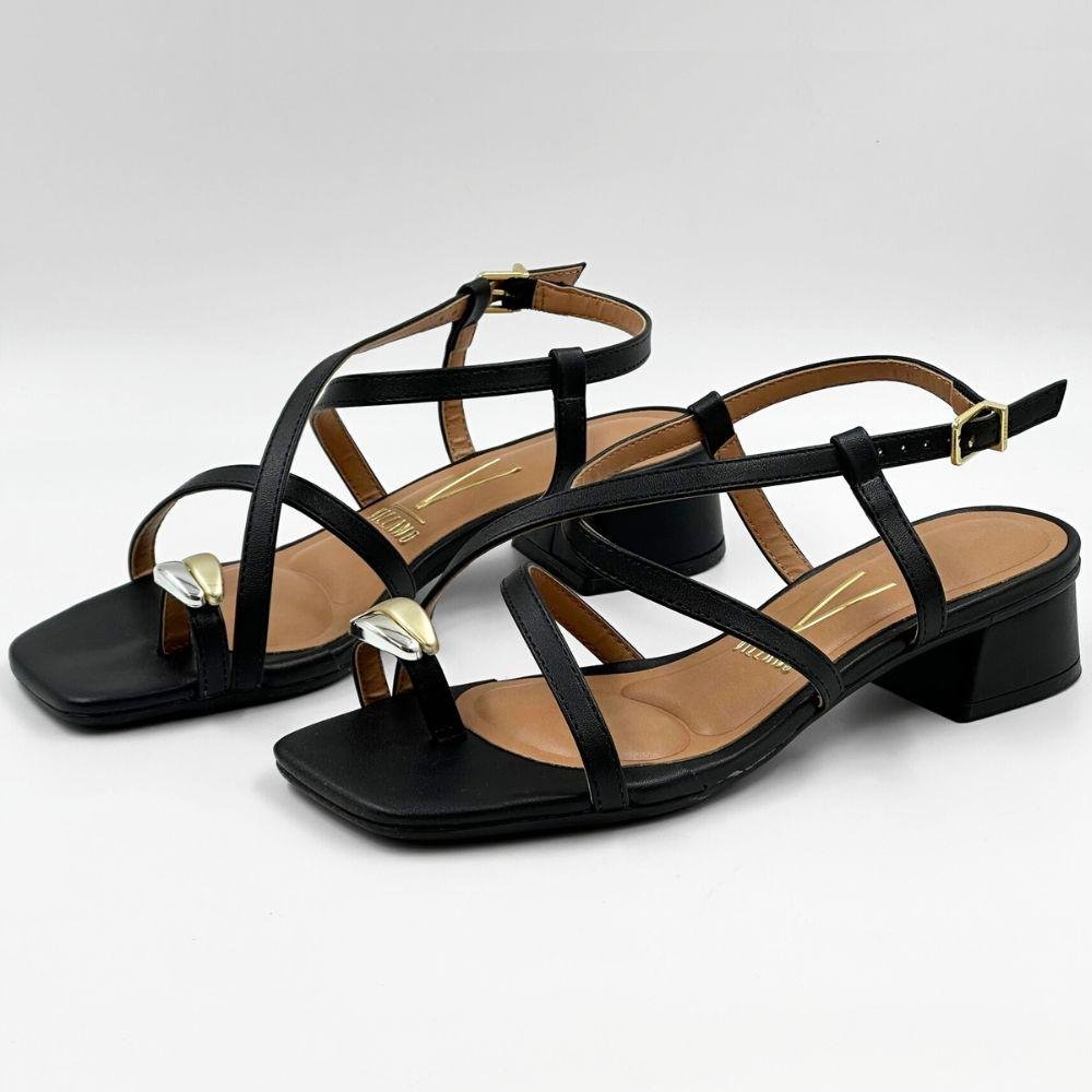 Sandália Vizzano Casual Salto Bloco Feminina Preto 2