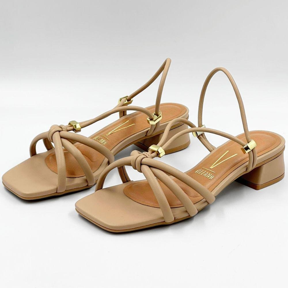 Sandália Vizzano Salto Bloco Casual Feminina Bege 2