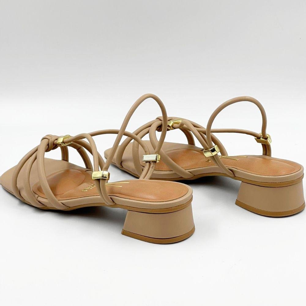 Sandália Vizzano Salto Bloco Casual Feminina Bege 3