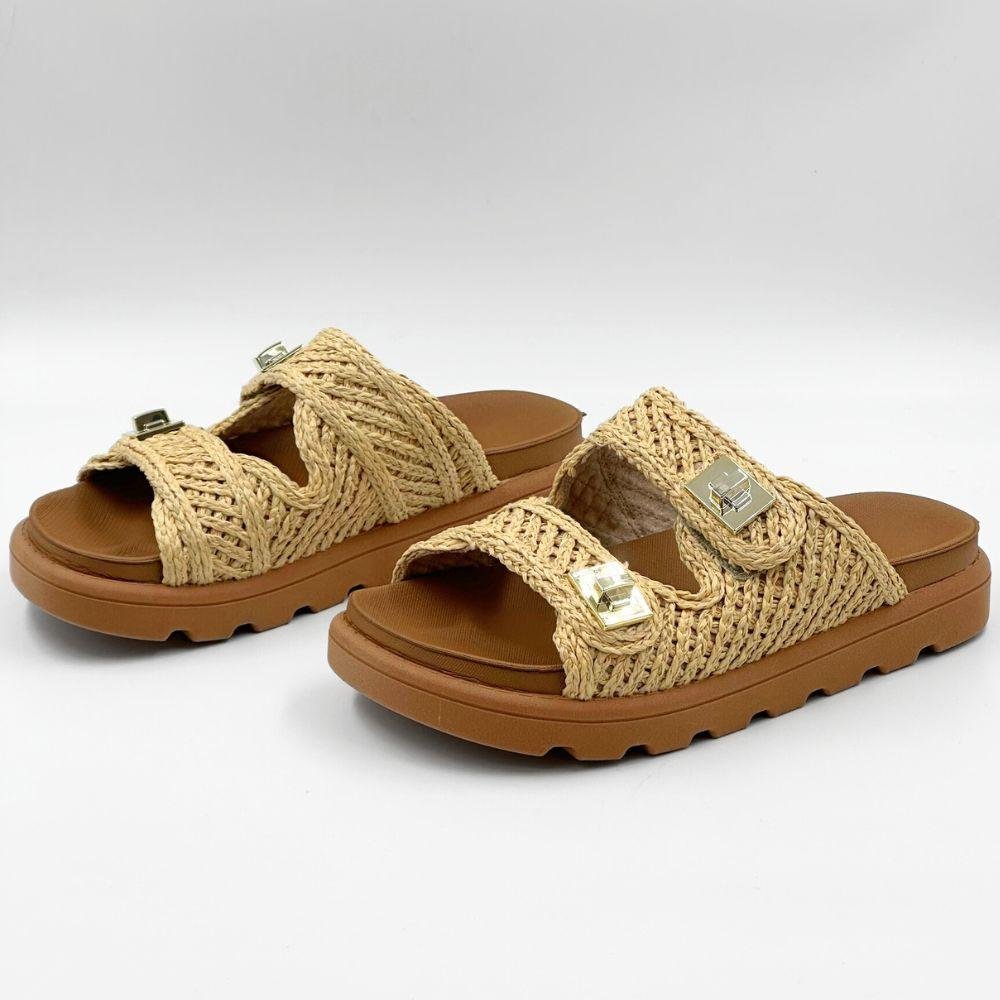 Sandália Vizzano Papete Slide Feminina Natural 2