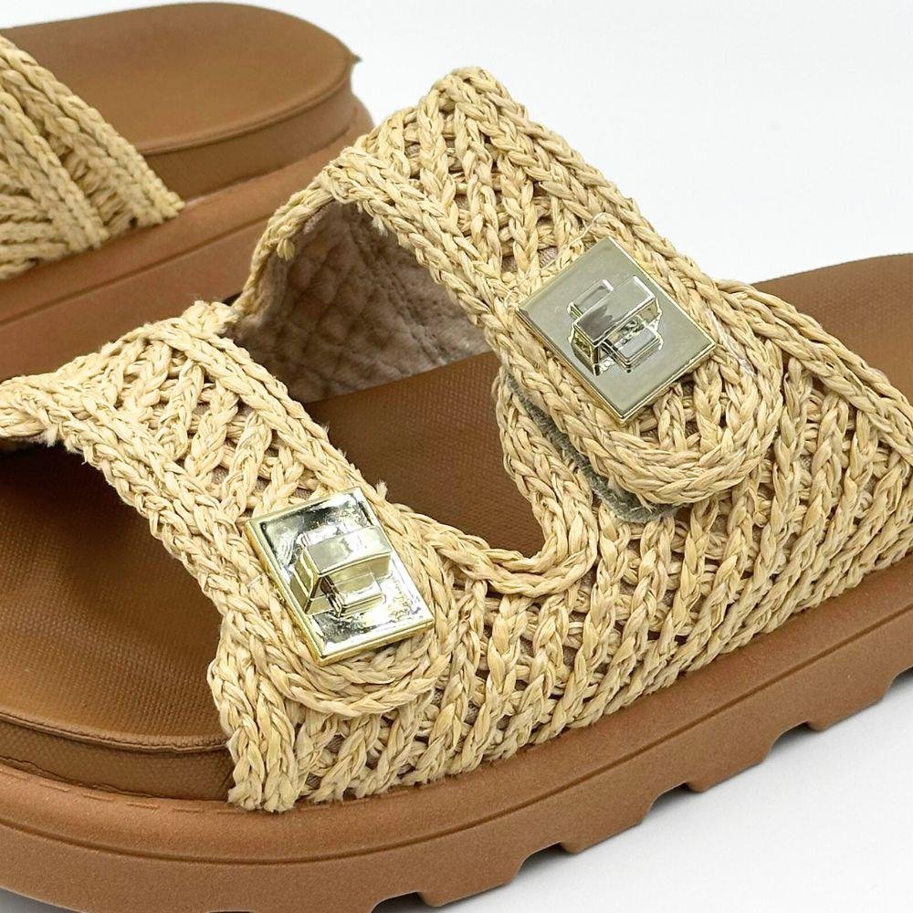 Sandália Vizzano Papete Slide Feminina Natural 3