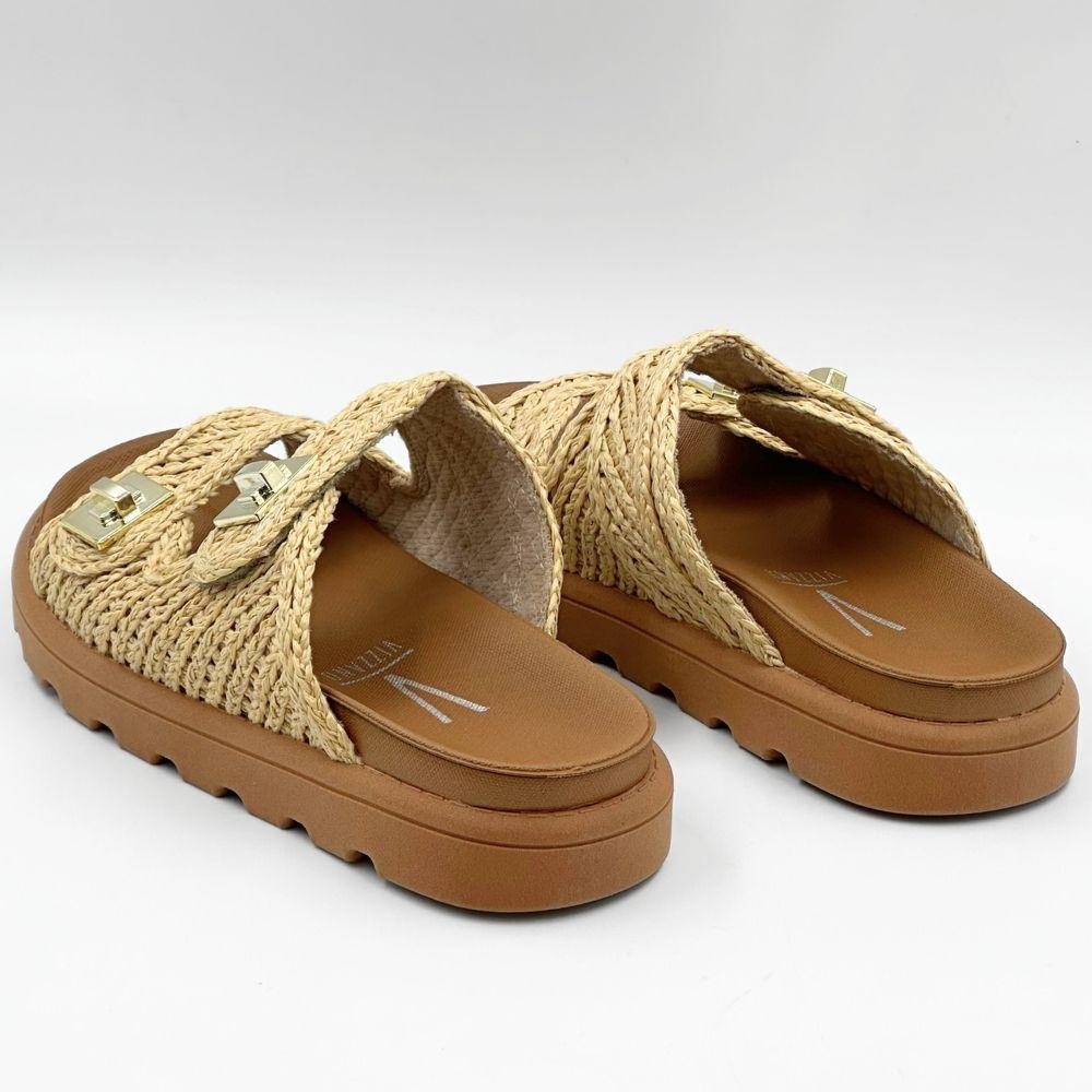Sandália Vizzano Papete Slide Feminina Natural 4