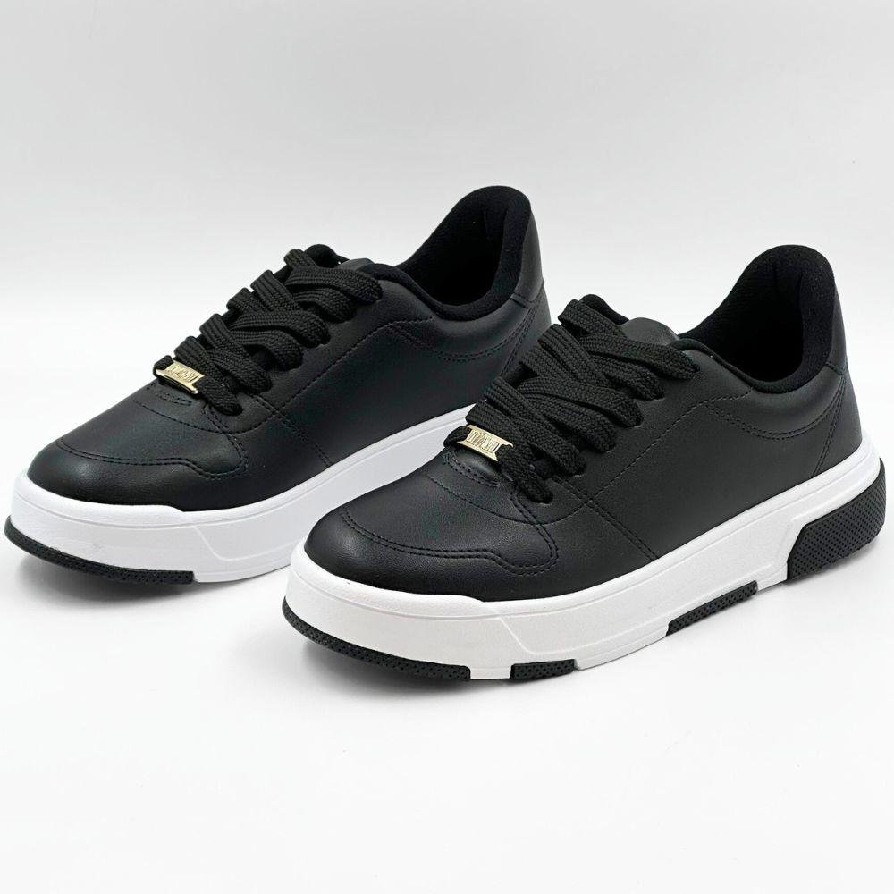 Tênis Vizzano Flatform Casual com Cadarço Feminino Preto 3