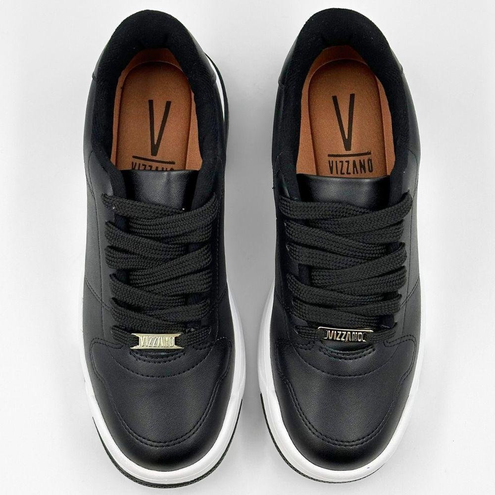 Tênis Vizzano Flatform Casual com Cadarço Feminino Preto 1