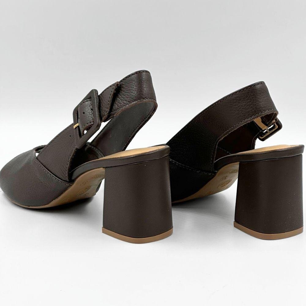 Sandália Bottero Salto Bloco Casual Feminina Marrom 3